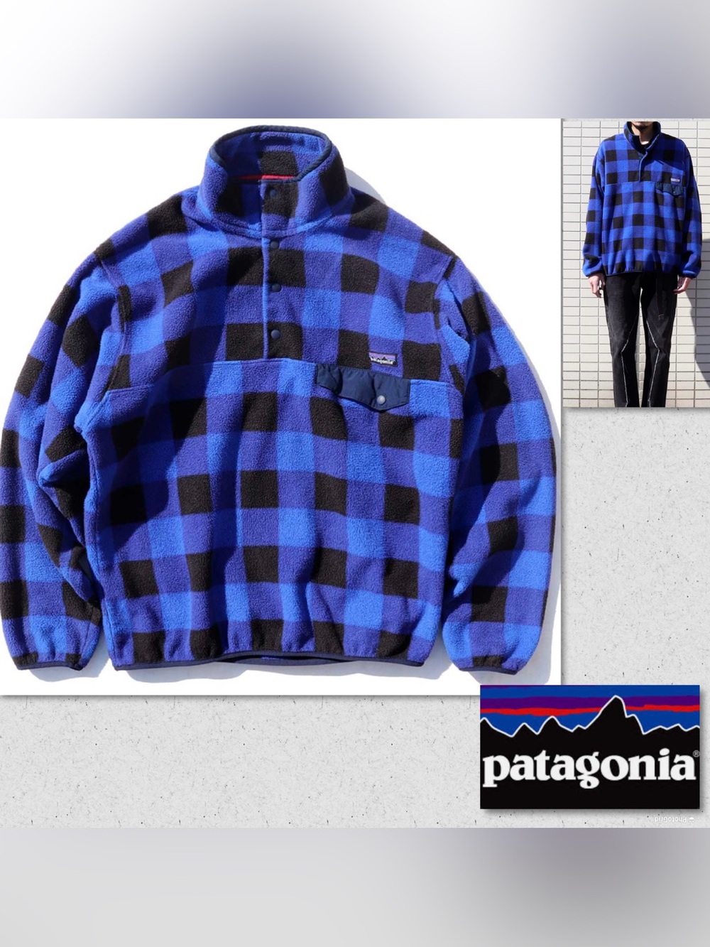 Patagonia Checkered Synchilla Fleece Pullover